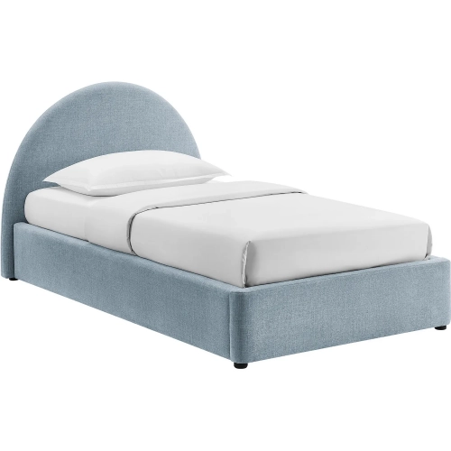 Resort Twin Arched Storage Bed in Sky Blue Fabric