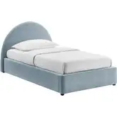 Resort Twin Arched Storage Bed in Sky Blue Fabric