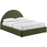 Resort Full Arched Storage Bed in Foliage Green Fabric