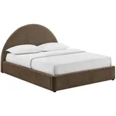 Resort Full Arched Storage Bed in Mocha Brown Fabric