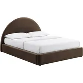 Resort Queen Arched Storage Bed in Chocolate Brown Performance Velvet