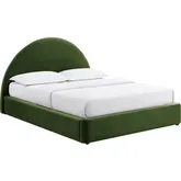 Resort Queen Arched Storage Bed in Moss Green Performance Velvet