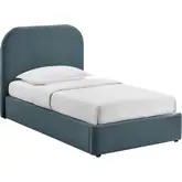 Keynote Twin Storage Bed in Cadet Blue Performance Velvet