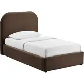 Keynote Twin Storage Bed in Chocolate Brown Performance Velvet
