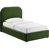 Keynote Twin Storage Bed in Moss Green Performance Velvet