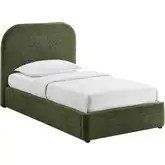 Keynote Twin Storage Bed in Foliage Green Fabric