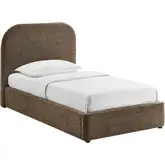 Keynote Twin Storage Bed in Mocha Brown Fabric