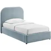 Keynote Twin Storage Bed in Sky Blue Fabric