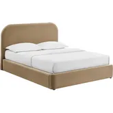 Keynote Full Storage Bed in Taupe Brown Performance Velvet
