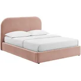 Keynote Full Storage Bed in Blush Brown Fabric