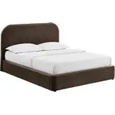Keynote Queen Storage Bed in Chocolate Brown Performance Velvet