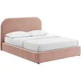 Keynote Queen Storage Bed in Blush Brown Fabric