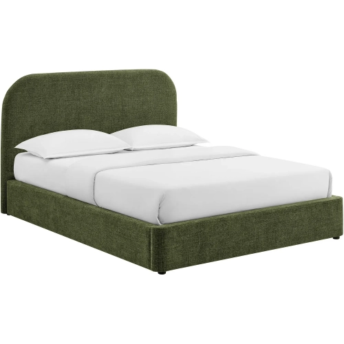 Keynote Queen Storage Bed in Foliage Green Fabric