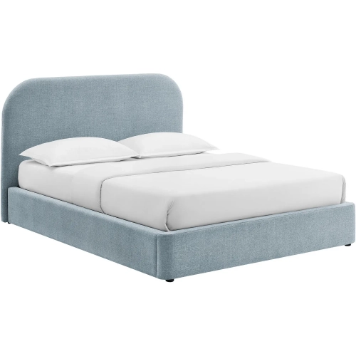 Keynote Queen Storage Bed in Sky Blue Fabric