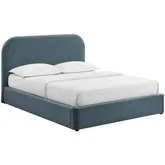 Keynote King Storage Bed in Cadet Blue Performance Velvet