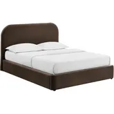 Keynote King Storage Bed in Chocolate Brown Performance Velvet