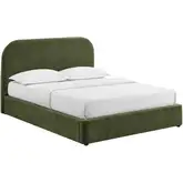 Keynote King Storage Bed in Foliage Green Fabric