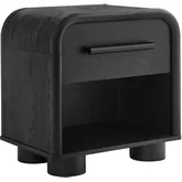 Bellamy Curved 1 Drawer Nightstand in Black Oak Finish