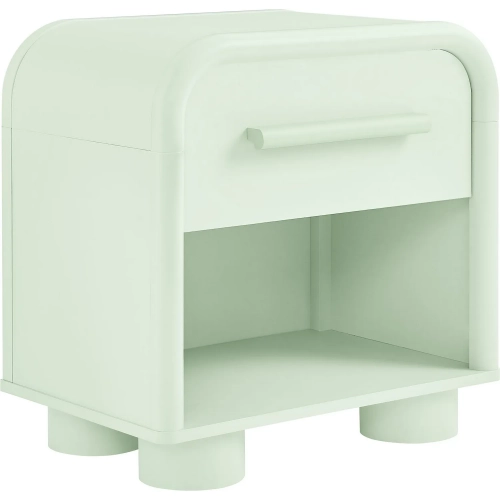 Bellamy Curved 1 Drawer Nightstand in Sage Green Finish
