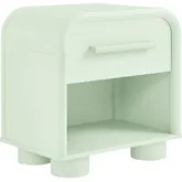 Bellamy Curved 1 Drawer Nightstand in Sage Green Finish