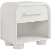 Bellamy Curved 1 Drawer Nightstand in Matte White Finish