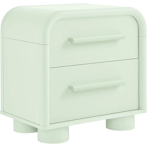 Bellamy Curved 2 Drawer Nightstand in Sage Green Finish