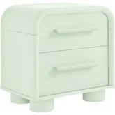 Bellamy Curved 2 Drawer Nightstand in Sage Green Finish
