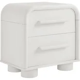 Bellamy Curved 2 Drawer Nightstand in Matte White Finish