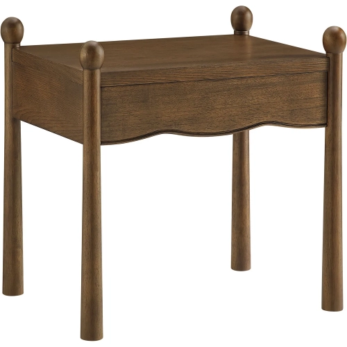 Darcy Nightstand or Side Table in Walnut Brown Wood