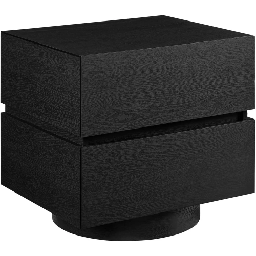 Koval Floating Pedestal 2 Drawer Nightstand in Black Finish