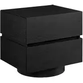Koval Floating Pedestal 2 Drawer Nightstand in Black Finish