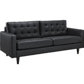 Empress Sofa in Tufted Black Leather