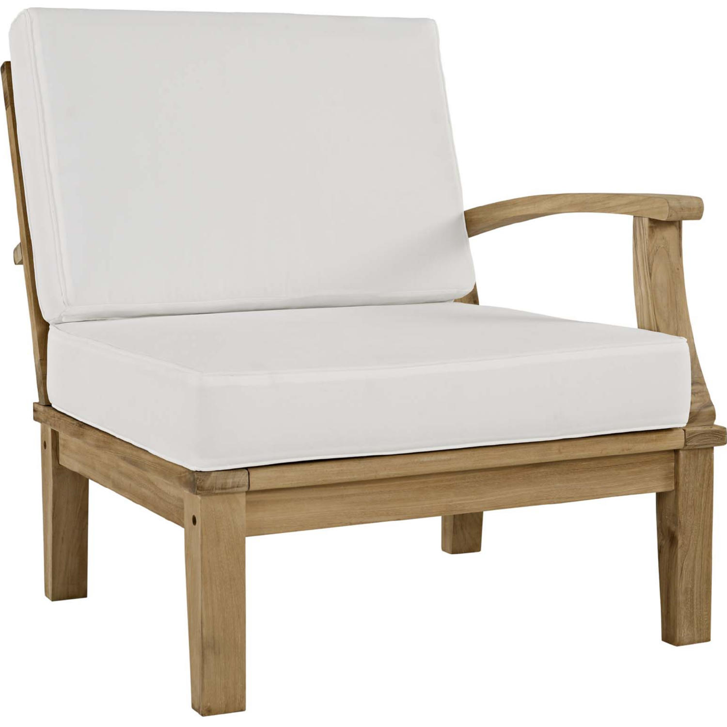 Corner Sofa Modway EEI-1146-NAT-GRY-SET Marina Premium Grade A Teak Wood Outdoor Patio Natural Gray