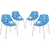 Stencil Dining Side Chair in Blue (Set of 4)