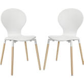 Path Dining Chair in White Beech (Set of 2)