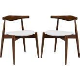 Stalwart Dining Side Chairs in Dark Walnut White (Set of 2)