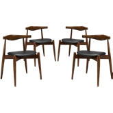 Stalwart Dining Side Chairs in Dark Walnut Black (Set of 4)