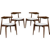 Stalwart Dining Side Chairs in Dark Walnut White (Set of 4)