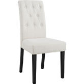 Confer Dining Tufted Beige Fabric Chair on Wood Legs