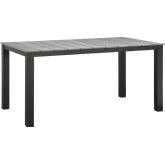Maine 63" Outdoor Patio Dining Table in Brown Metal & Gray Polywood