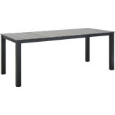Maine 80" Outdoor Patio Dining Table in Brown Metal & Gray Polywood