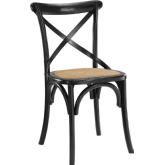 Gear Dining Chair w/ Black X Back Frame w/ Rattan Seat