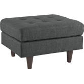 Empress 30" Ottoman in Tufted Gray Fabric