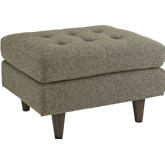 Empress 30" Ottoman in Tufted Oatmeal Fabric