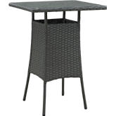 Sojourn Small Outdoor Patio Bar Table w/ Tempered Glass