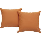 Convene 2 Piece Outdoor Patio Pillow Set in Orange Fabric