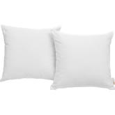 Convene 2 Piece Outdoor Patio Pillow Set in White Fabric