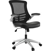 Attainment Office Chair in Black Mesh & Leatherette