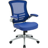 Attainment Office Chair in Blue Mesh & Leatherette