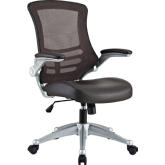Attainment Office Chair in Brown Mesh & Leatherette